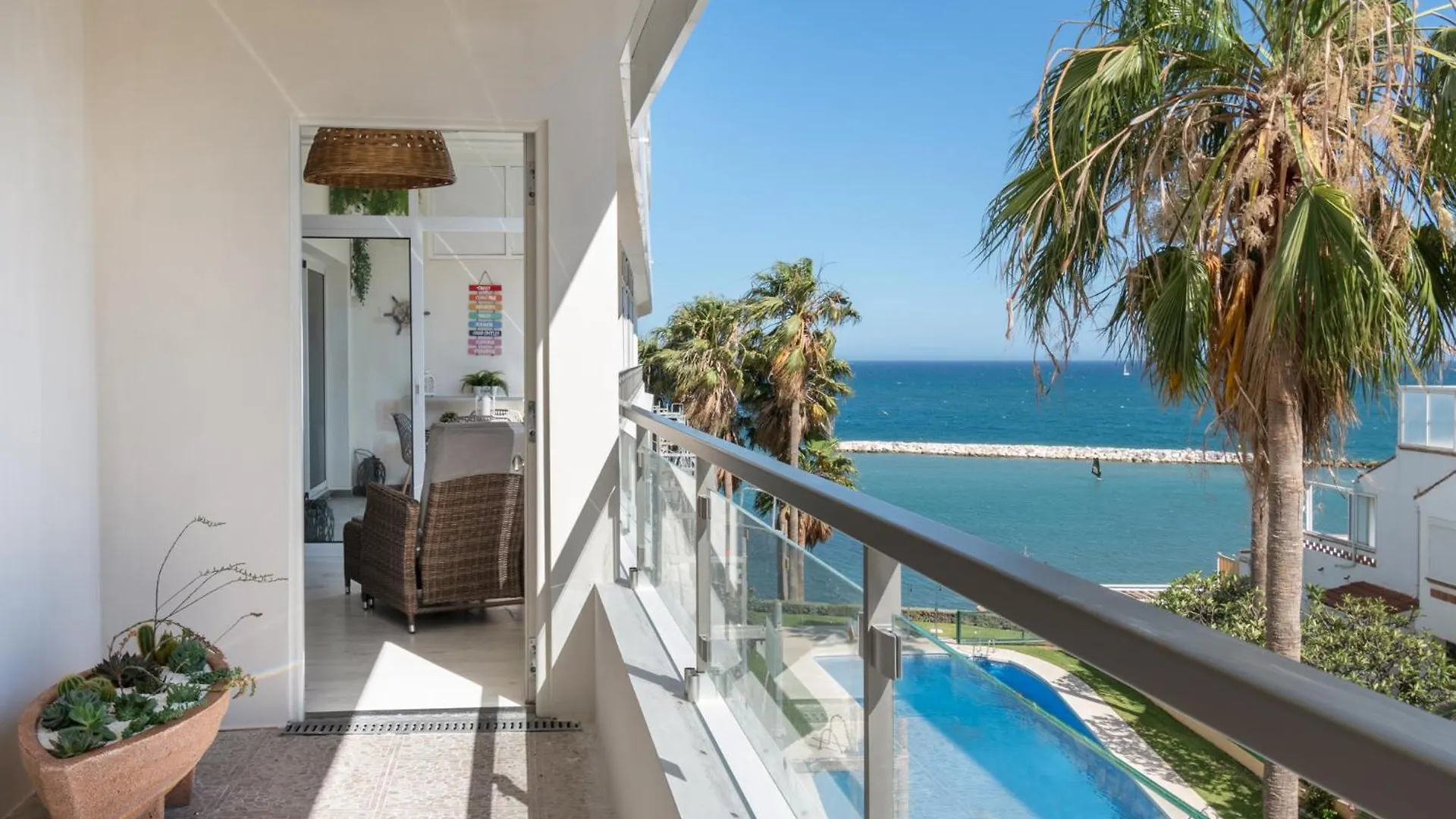 Stunning Beachfront Apartment With Sea Views Benalmadena Spain